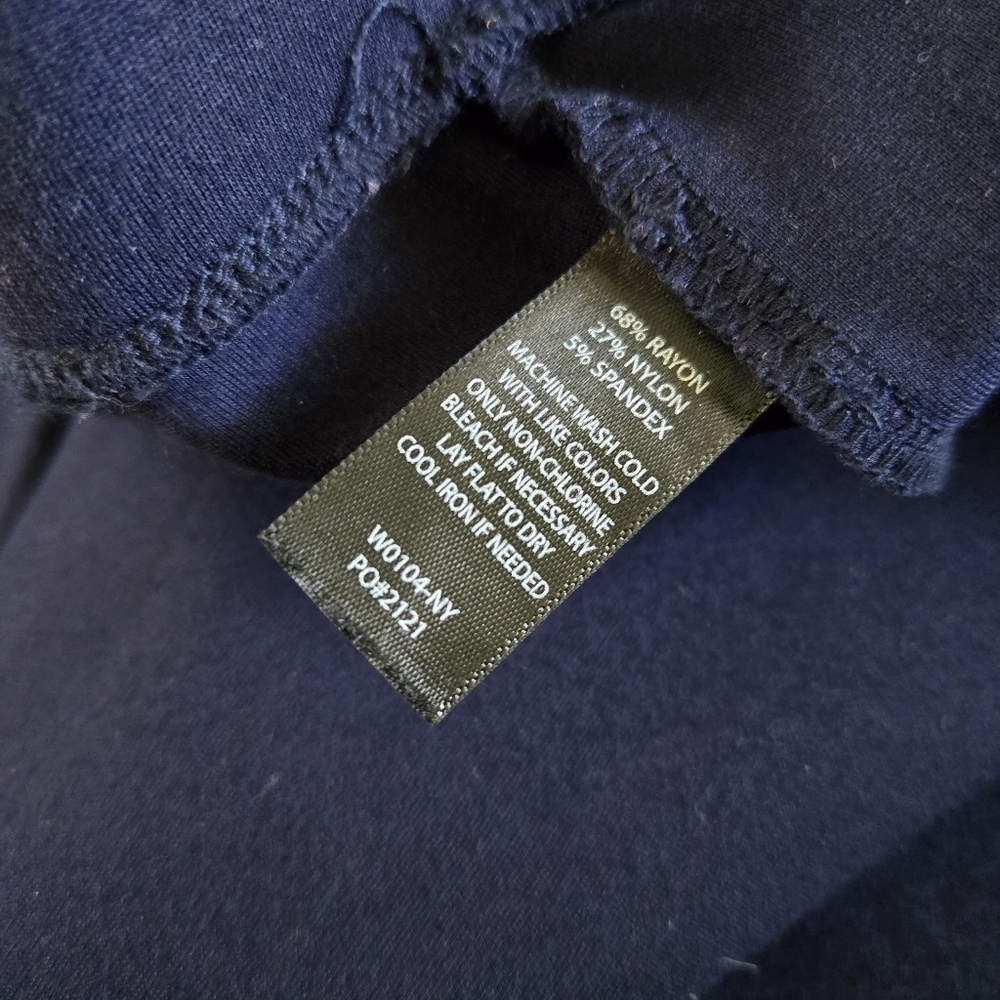 LIKE NEW Betabrand Classic Dress Pant Yoga Stretch Bootcut Flare Solid Navy Blue - Picture 7 of 8
